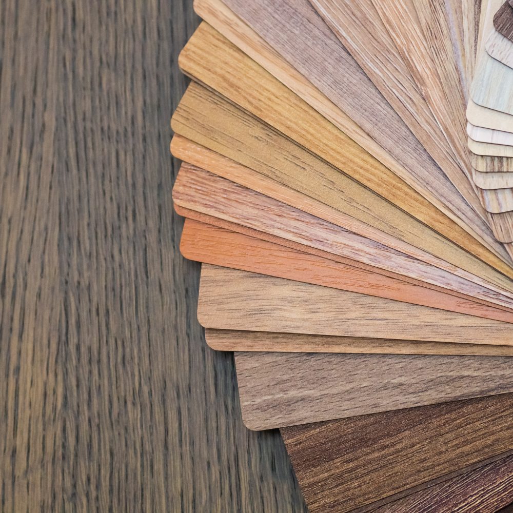Wooden samples for floor laminate or furniture in home or commercial building.Small color sample boards. Image for design